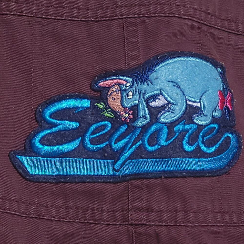 VINTAGE Disney Eeyore Bib Overall Denim Pants Size XL Purple Winnie the Pooh 90s - Picture 7 of 14